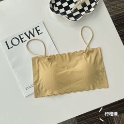 thumbnail for Traceless Strapless Ruffled Underwear Women's Junior High School Senior high school Students Thin Wrap Chest Sling Base Vest without Steel Ring