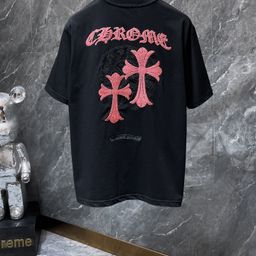 thumbnail for Embroidery 2026 Chrome Hearts New Trendy Brand Beaded Short-Sleeve T-Shirt for Men and Women, Loose Fit, Light Luxury, Versatile