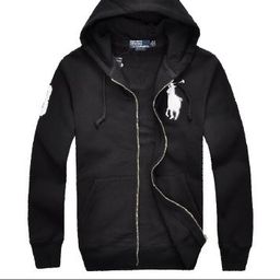 thumbnail for Cross-Border Zipper Sweatshirt Men's Autumn Hoodie Heavyweight Trendy Brand New Pony Logo Embroidered Men's Cardigan Sweatshirt Jacket