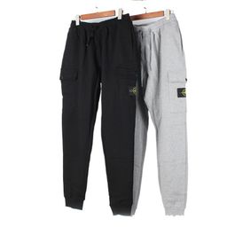 thumbnail for Cross-Border Trade Stone Compass Embroidery Island Zipper Pocket Sweatpants Functional Casual Sports Pants Solid Color