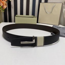 thumbnail for Belt letter buckle T-belt pants men's leather belt fashion double-sided cowhide men's belt wholesale factory