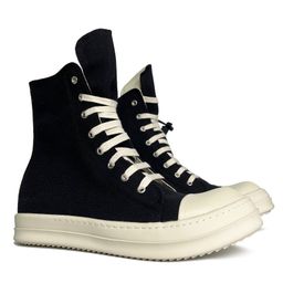 thumbnail for New Guangzhou factory goods European and American men's shoes thick-soled high-top canvas shoes round toe casual board shoes spot plus size 48 men