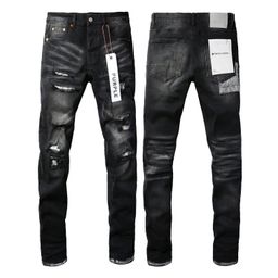 thumbnail for European and American trendy brand LIMITED PURPLE JEANS fashion hole distressed small foot limited purple brand jeans