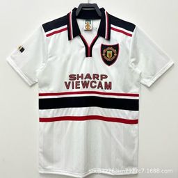 thumbnail for Club Retro Jerseys Home and Away Retro Tops Nostalgic League Version Champions League Version Short-Sleeved Manchester United Real Madrid Barcelona