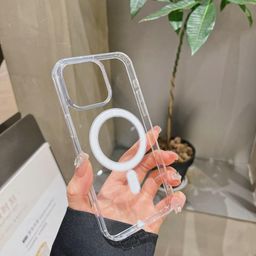 thumbnail for Magsafe Magnetic Mobile Phone Case Apple 15pm Transparent Acrylic 13pro Full Covering iPhone12 Hard Case