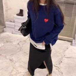 thumbnail for Round neck lovely wool sweater pullover Sichuan Jiu couple parent-child Baoling birth year red top loose