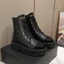 thumbnail for In stock, autumn/winter new bestseller, Chanel-style women's short Martin boots, thick-soled height-increasing warmth, fashionable versatile women's boots