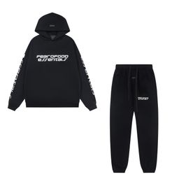 thumbnail for Foreign trade European and American fashion brand ESS fog three-dimensional letters classic autumn and winter fleece-lined men's and women's loose hooded sweater tide