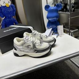 thumbnail for Tweed Style Silver Horn King Sports Shoes for Women 2024 New Mesh Easiest for Match Low-Top Casual Shoes Thick-Soled Dad Shoes for Women