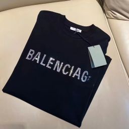 thumbnail for New hot rhinestone Bajia T-shirt women's high-end Shijia tide brand cotton short sleeve loose male and female couple half sleeve wholesale