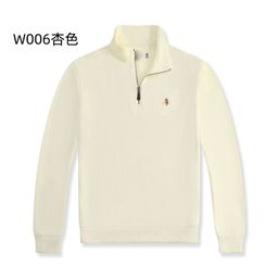 thumbnail for 2026 Spring and Autumn American Classic Cotton RL Pony Mark Embroidered Stand Collar Sweatshirt Half Zip Knitted Long Sleeve Jacket