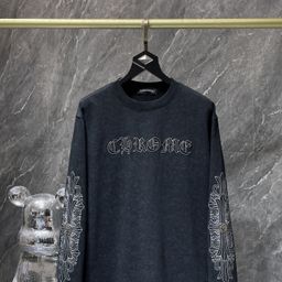 thumbnail for High-Quality Chrome Hearts American Washed Tie-Dye Leather Embroidered Round Neck Sweatshirt for Men and Women