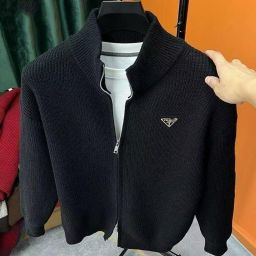 thumbnail for Three standard cross-border hot knit sweaters, metal trendy brand autumn/winter men's new triangular crew neck jackets for men and women