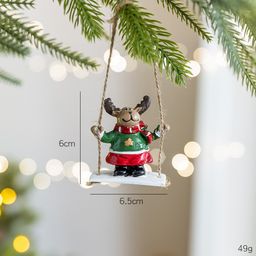 thumbnail for Hot Selling Creative Christmas Decoration Resin Santa Claus Snowman Elk Swing Pendant Doll Christmas Tree Decoration