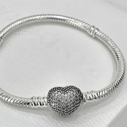 thumbnail for Panjia Snake Bone Chain Family Tree Buckle Copper Material Heart-shaped Base Chain Mickey Diamond Minnie Leather Rope Bracelet Bracelet