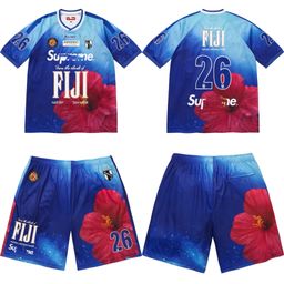 thumbnail for Cross-Border Sup Fij Joint Brand Soccer Short Water Drop Gradient Print Football Set, Unisex