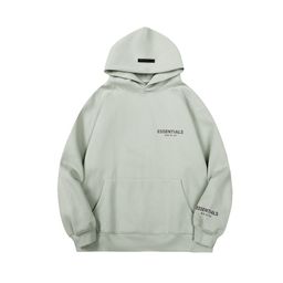 thumbnail for Foreign trade European and American fashion brand ESS fog three-dimensional letters classic autumn and winter fleece-lined men's and women's loose hooded sweater tide