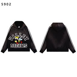 thumbnail for Cross-Border High-End Version Vale Forever Heavy-Duty Logo Letter Patch Embroidered Full Rhinestone Washed Zipper Hooded Sweatshirt