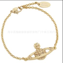 thumbnail for High Version V Gold Western Queen Mother Necklace Female Vivian Saturn Pearl Pin Pendant Planet Europe and America Cross Border