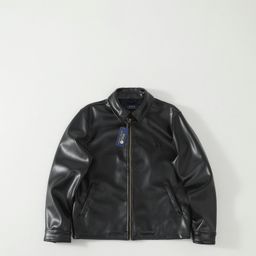 thumbnail for Polo Rl Laffy Pony Embroidered Logo Zipper Solid Color Lapel Long Sleeve Leather Jacket Single Jacket for Men and Women Couples