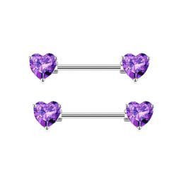 thumbnail for Anel de mamilo de zircão para comércio eletrônico transfronteiriço, nova moda, joias de piercing, mamilo em forma de coração, joias da moda em 7 cores para mulheres em estoque