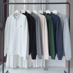 thumbnail for Ralph Lauren Ralph Lauren Pony Mark Cross Border Men&#039s Half Zip Pullover Sweater Loose Casual Knit