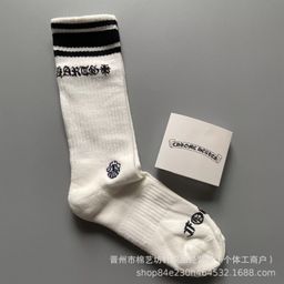 thumbnail for Autumn and winter new foreign trade crowe love socks striped letters red lips graffiti embroidery label towel bottom sports tide socks