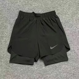 thumbnail for Verão corrida natação pista e campo shorts de secagem rápida treinamento esportivo três pontos anti-exposição na moda dupla camada de duas peças fitness masculino