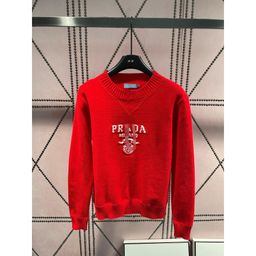 thumbnail for P23 New Autumn and Winter Fashion Jacquard Letters Simple Casual Versatile Loose Knitted Sweater