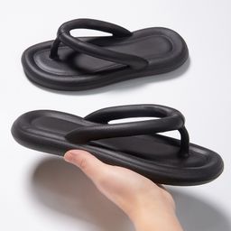 thumbnail for 2024 new flip-flops female summer EVA feeling cross-border beach flat-bottomed flip-flops in stock wholesale