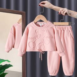 thumbnail for Girls' Autumn Outfit 2025 New Set Children's Autumn Sports Two-Piece Set Little Girls Baby Casual Sweatshirt Camouflage
