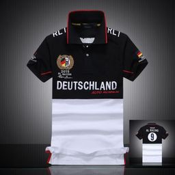 thumbnail for New POLO shirt short sleeve lapel polo collar United States casual contrast cotton embroidery casual fashion sporty quality