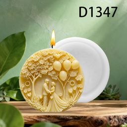 thumbnail for Romantic wedding commemorative candle mold, couple embracing DIY bridal room decoration plaster silicone mold D1347