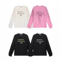 thumbnail for Trendy brand washed, worn, distressed, letter-printed high-street long-sleeve loose men's and women's couple's cross-border T-shirt
