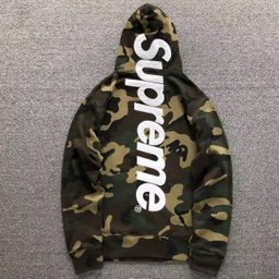 thumbnail for In stock SUP 26FW Stain Applique Hooded Camouflage Satin Hoodie Hoodie American Sweatpants