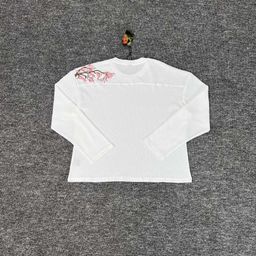 thumbnail for 2025 New European and American Derschutze Blossom Embroidered Cherry Blossom Waffle Long-Sleeved Trendy for Men and Women Couples