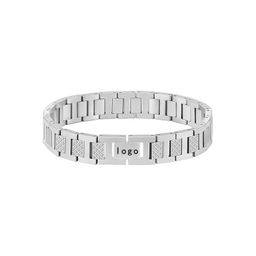 thumbnail for Cross-Border Popular Titanium Steel Magnetic Bracelet for Men, Non-Fading, Adjustable, High-End French Crocodile Pattern Bracelet Wholesale
