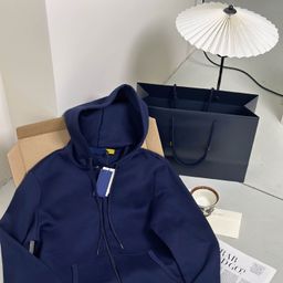 thumbnail for 25 Autumn and Winter New Hooded Drawstring Sweater Jacket Embroidered Zipper Cardigan Men&#039;s and Women&#039;s Sports Leisure Couple Clothes