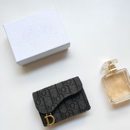 thumbnail for French New Old Flower Short Coin Purse 2024 Niche Design Retro Multi-function Card Holder Multi-Card Slot ID Bag