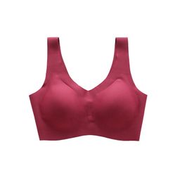 thumbnail for Japanese Steel Ring-Free Liquid Foundation Invisible Impervious Underwear Women&#039s Jelly Soft Support Seamless Comfortable Sports Bra