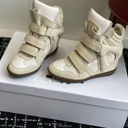 thumbnail for Spot cross-border foreign trade high-end European and American street star explosive internal increase high-top Velcro versatile leather casual shoes