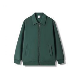 thumbnail for New 330g Island Cotton Loose Zipper Jacket Sweatshirt Men's Solid Color Trendy Versatile Coat Wholesale Couple Style