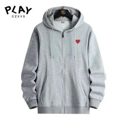 thumbnail for Embroidered Solid Color European Size Spring and Autumn Men's Casual Cardigan Hooded Sweatshirt Original Label Zipper Cross-Border Long-Sleeve Sweatshirt Men