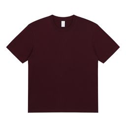 thumbnail for 2025 Cotton T-Shirt Men's 230g Heavy Solid Color Round Neck Short Sleeve Casual Combed Cotton Men's and Women's Shoulder T-shirt