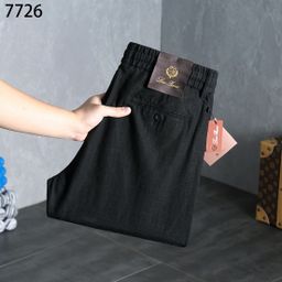 thumbnail for Linen Summer New Style Elastic Band Sports Casual Breathable Cool Non-Ironing Fashionable Versatile Straight High-Waisted Men's Long Pants