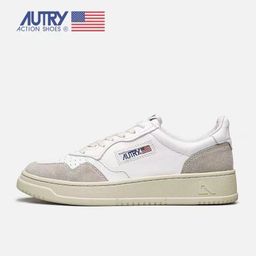 thumbnail for AUTRY ~ Genuine Leather White Shoes Women&#039s Color Matching Casual Board Shoes Men&#039s ins Fashion All-match Trendy Women&#039s Shoes Lace-up Sports Style