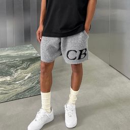 thumbnail for Cole Buxton jacquard monogram logo wool drawstring CB shorts high street basic simple straight-leg slacks