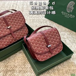 thumbnail for 24s Classic Goya Goyard Messenger Bag Litchi Grain Cowhide Saddle Bag Shoulder Crossbody Gift Box Packaging