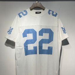 thumbnail for AMIRI Chao Brand 260g Peace Pigeon Flow Paint Graffiti Letter Star Classic logo Printing Short Sleeve T Sleeve Cross Border