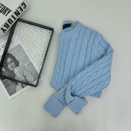 thumbnail for RL Ralph pony embroidery Fall/Winter crewneck twist long-sleeved knit sweater for a loose fit